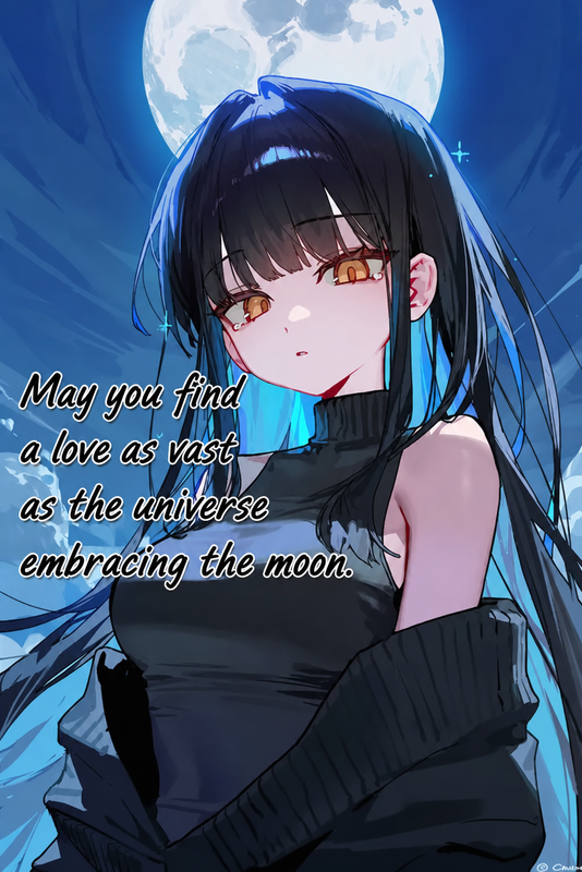 May you find a love as vast as the universe embracing the moon.